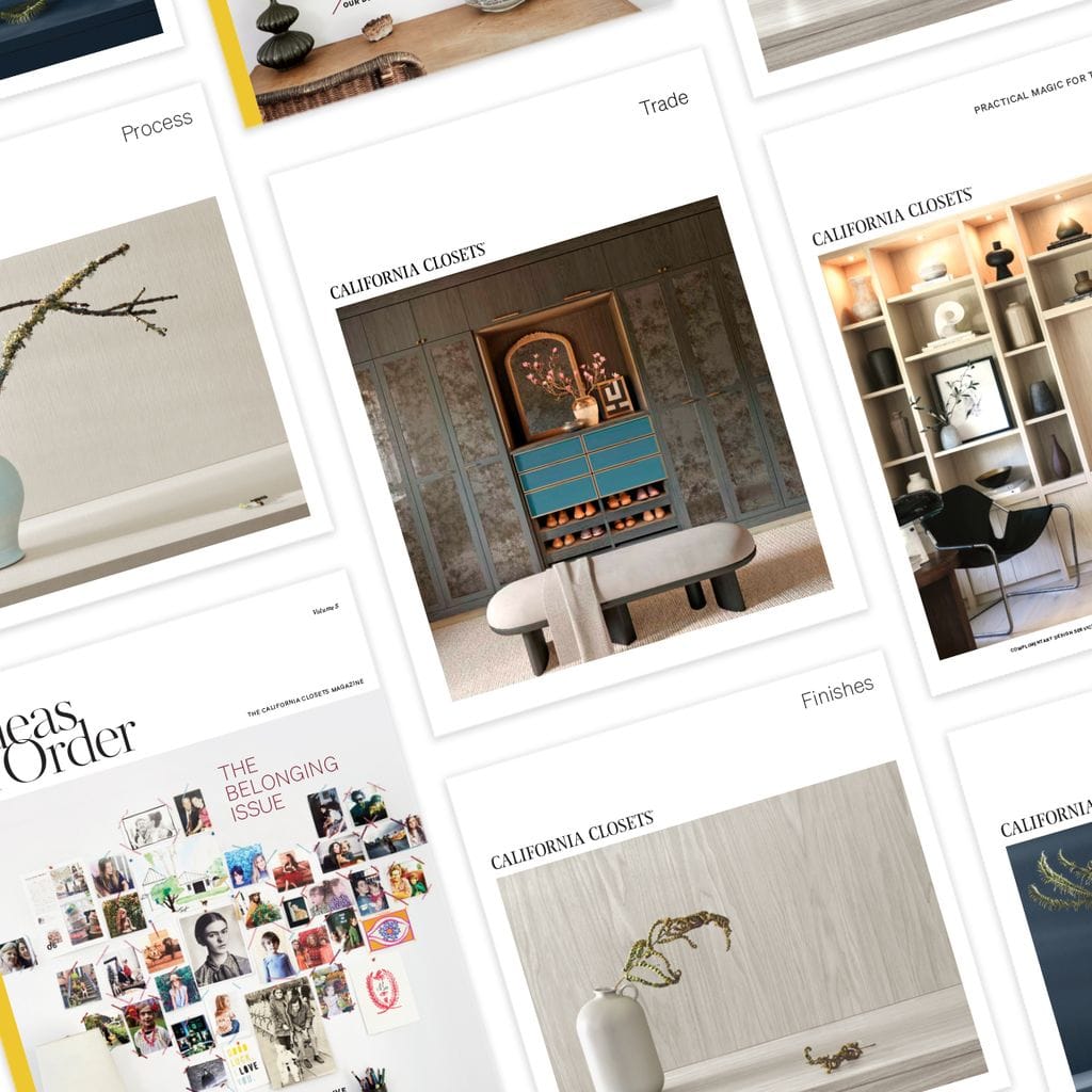 Ideas of Order magazine covers displayed showing our work from California Closets